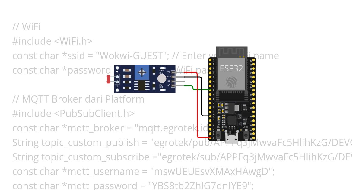 LDR ESP32 MQTT simulation