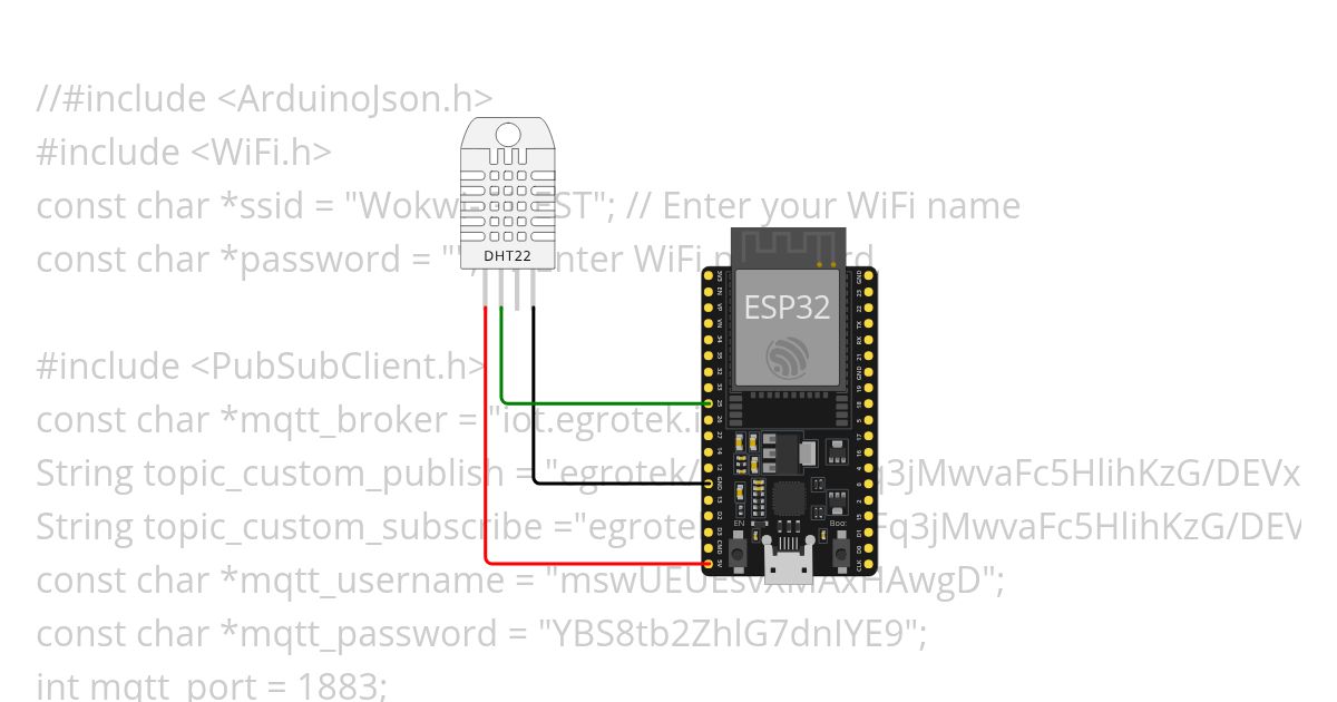 ESP32 DHT MQTT simulation