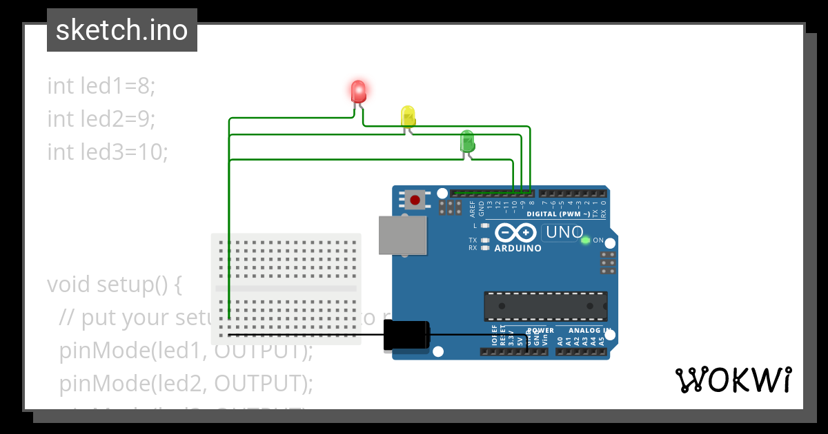 IOT project(multiple light) - Wokwi ESP32, STM32, Arduino Simulator