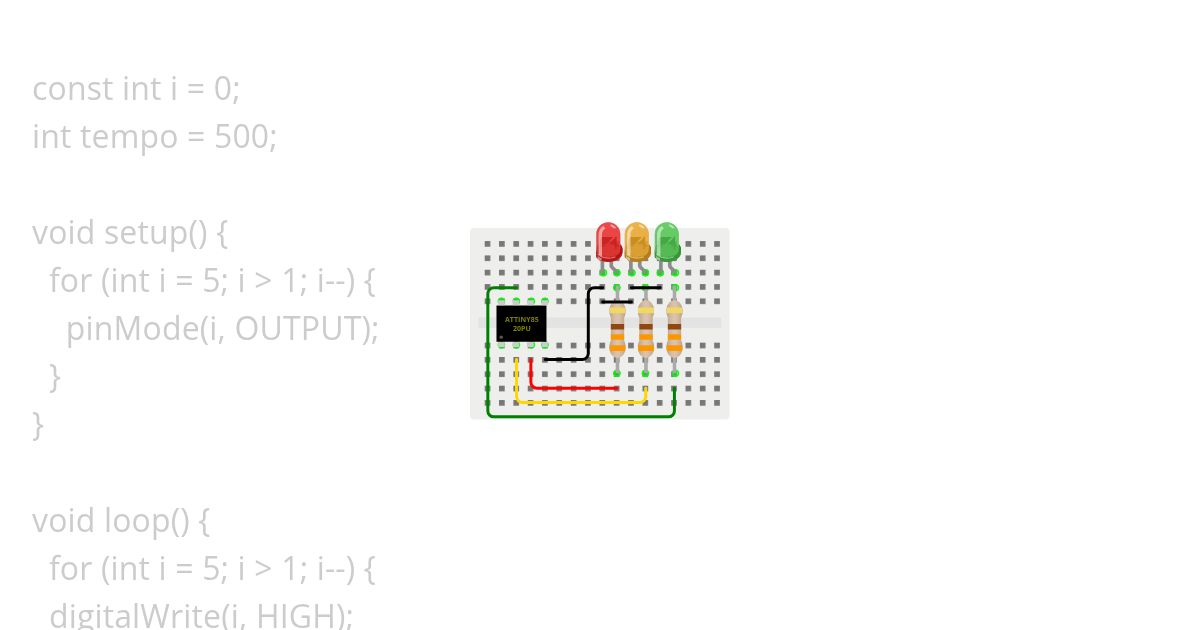attiny85 leds sequenciais simulation
