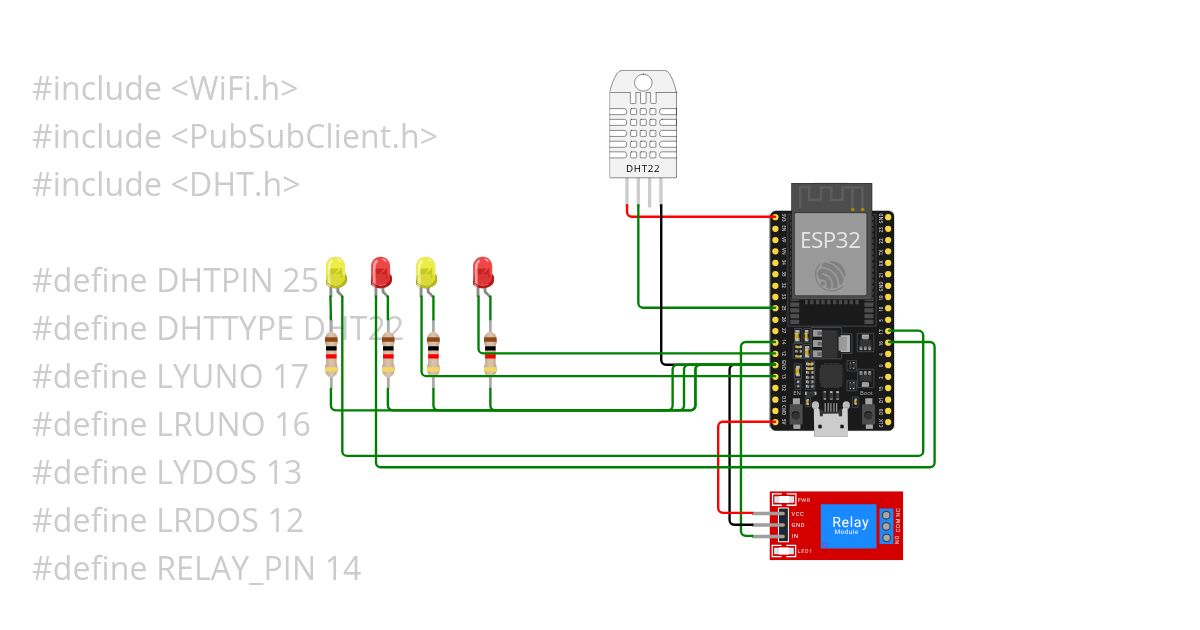 X esp32 LED relay simulation