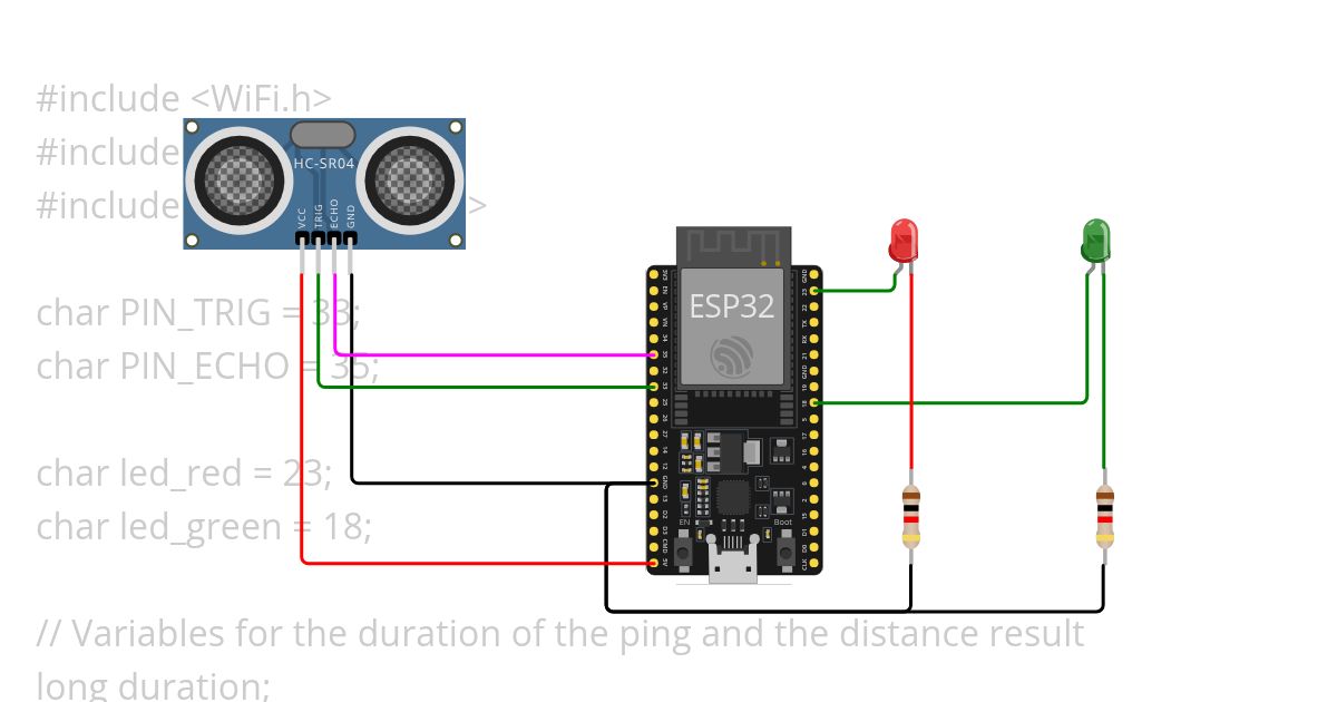 X Ultrasonic LED mqtt simulation