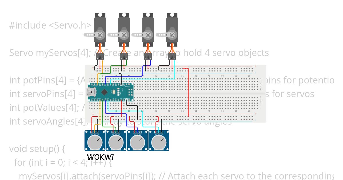 Arduino nano -  Robot hand simulation