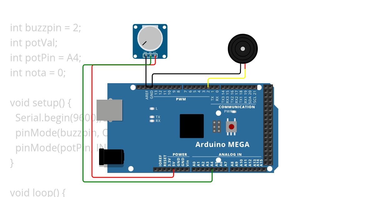 Pot-Buzzer simulation