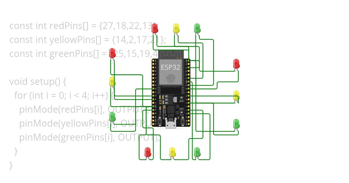 4 WAY TRAFFIC LIGHT simulation