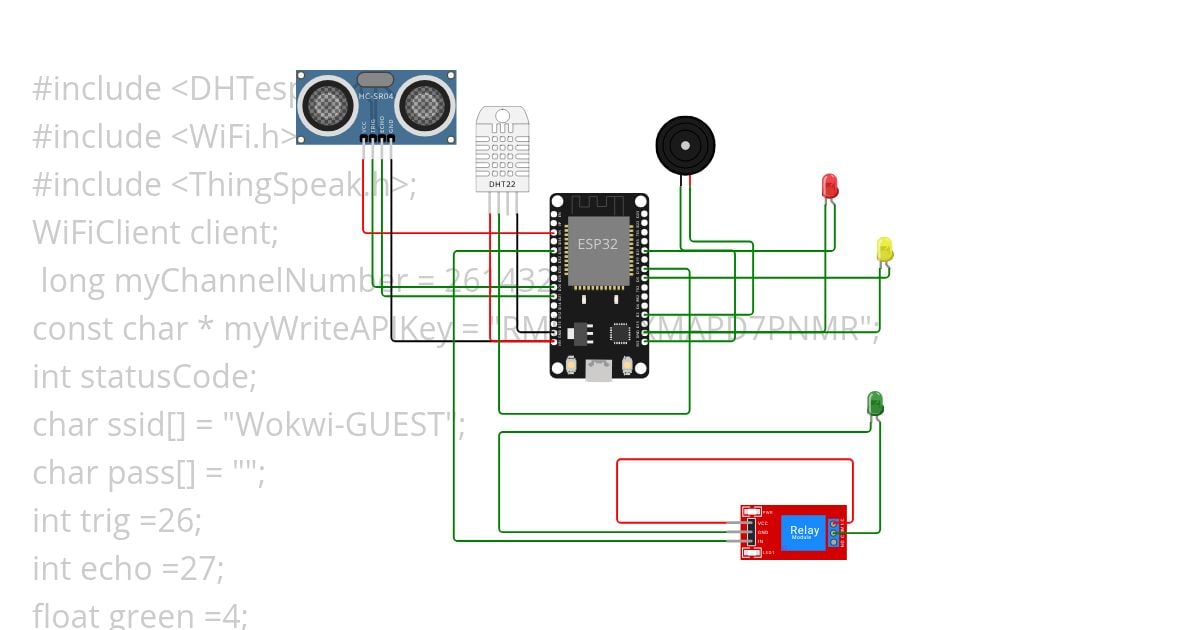 DHT22 USING RELAY using cloud simulation