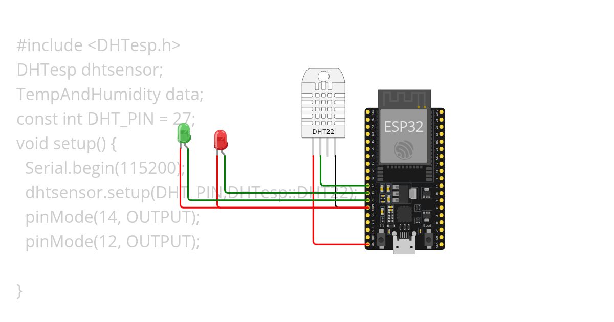 DHT22 with LED simulation