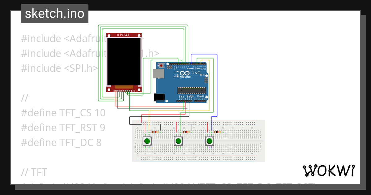 TFT-LCD 연습 - Wokwi ESP32, STM32, Arduino Simulator
