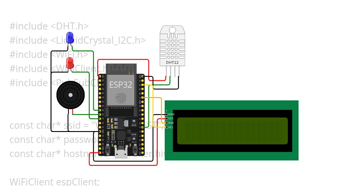 IOT Temperature & Humidity Fire Alarm System  Copy simulation
