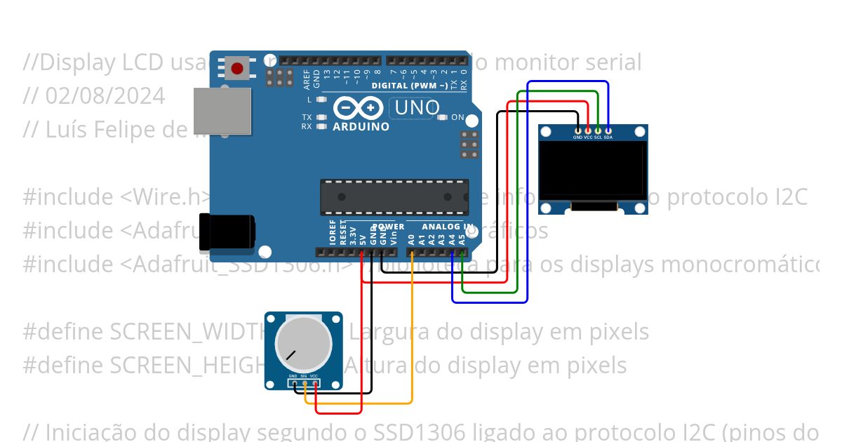 oled display como monitor serial simulation