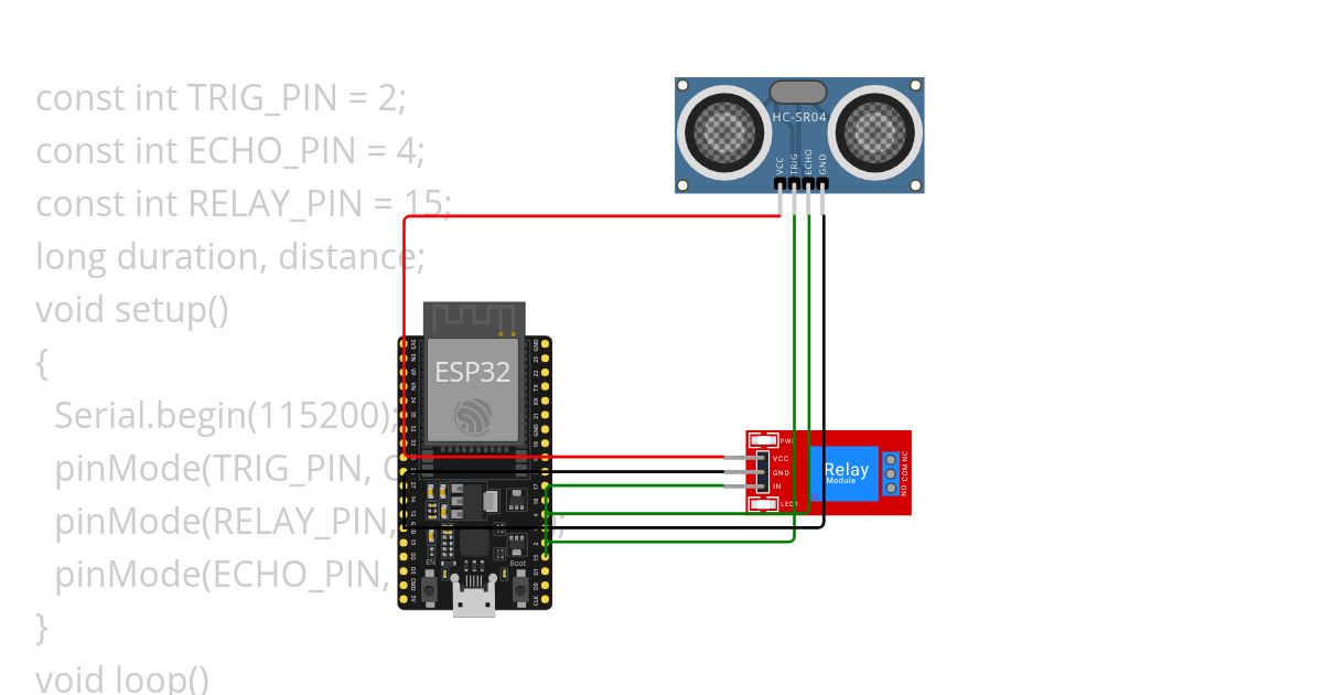 Ultra Sonic with Relay Project 5  simulation