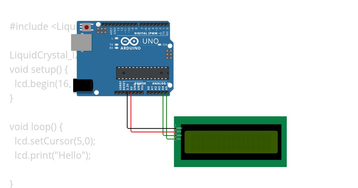 I2C LCD simulation