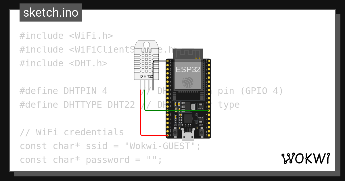 dht sensor interface with thingspeak - Wokwi ESP32, STM32, Arduino ...