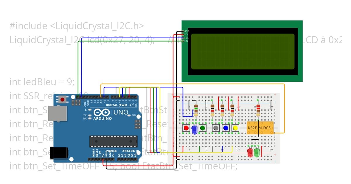 New Chronometre  LCD I2C  V3.0 (Work in Progress) simulation