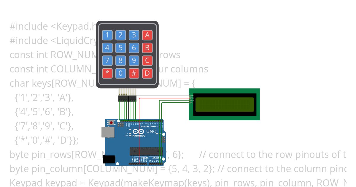Keypad and LCD_I2C simulation