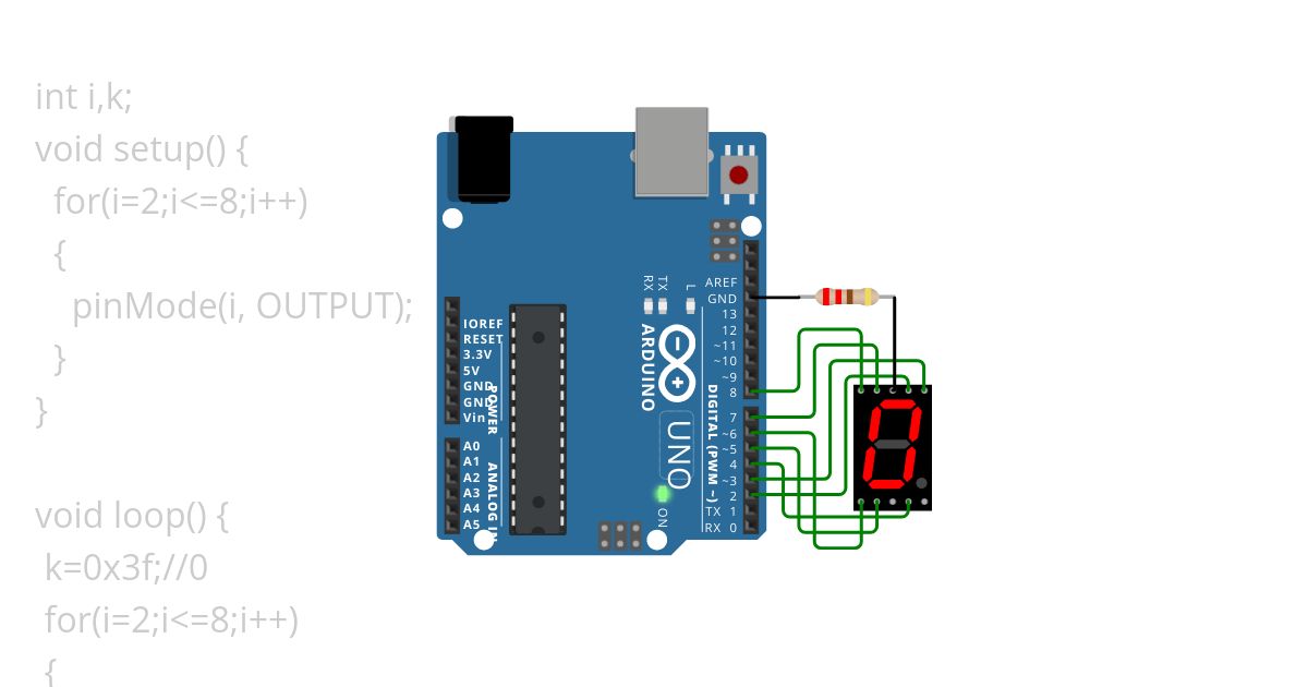 7 segment count 0-F use bitRead Hex simulation