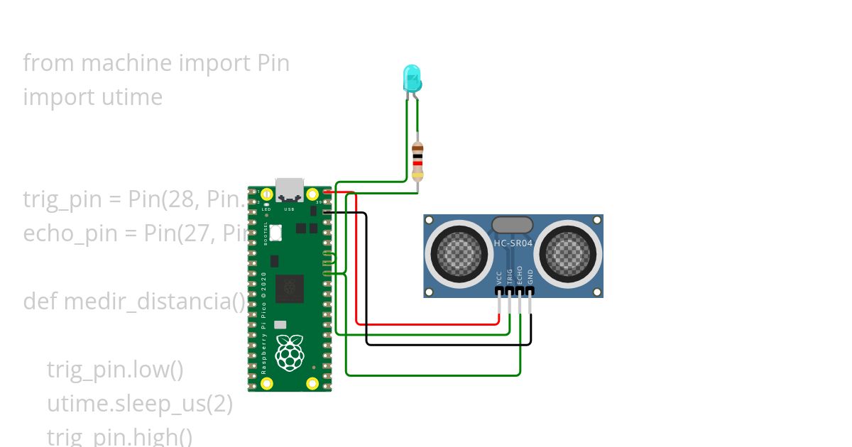 HC-SR04 -LED BIEN simulation