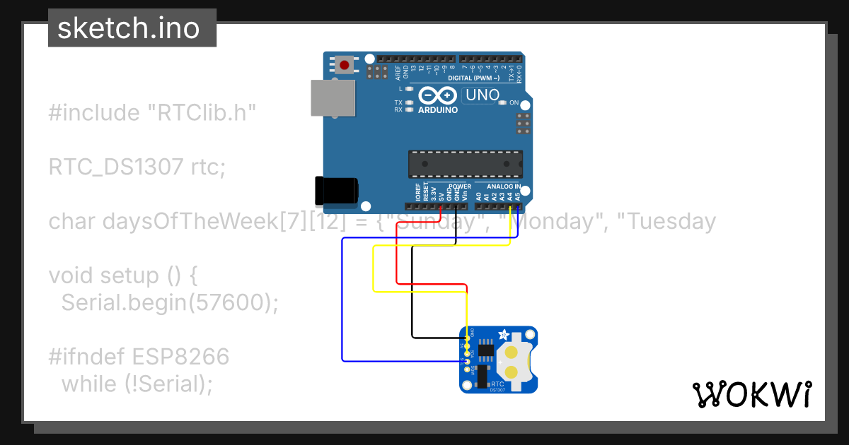 Initialize the rtc and set date, time, month,year. - Wokwi ESP32, STM32 ...