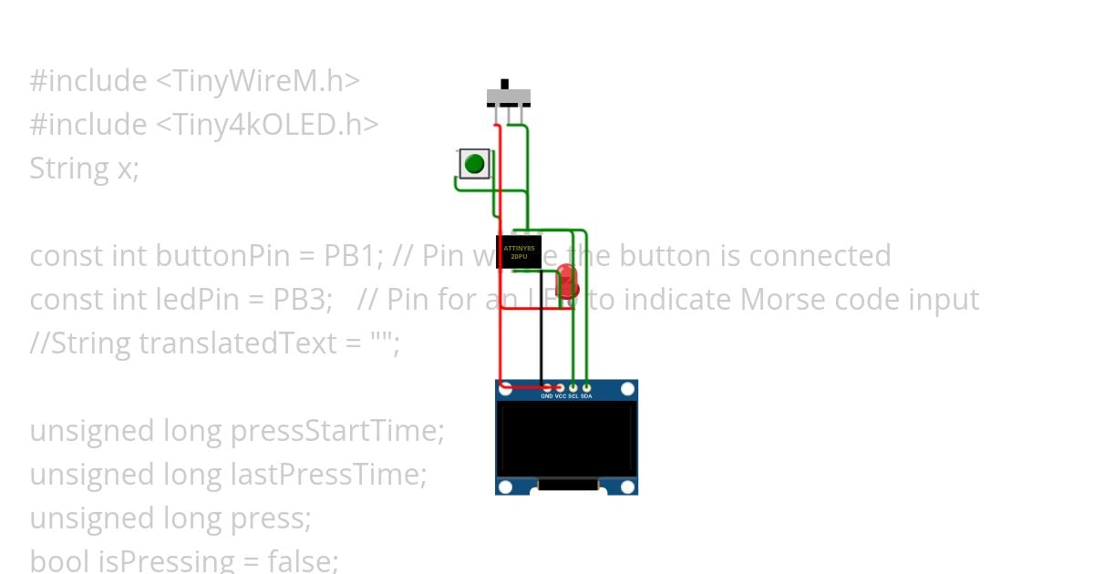 Morse Code Translator using ATtiny85 simulation