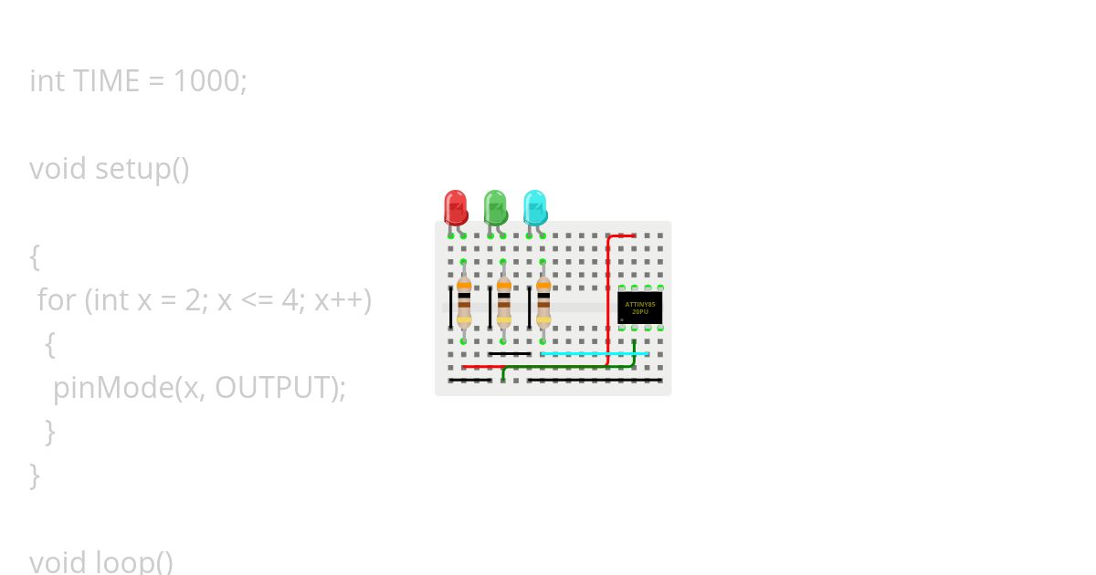 Attiny85 Pisca-Pisca simulation