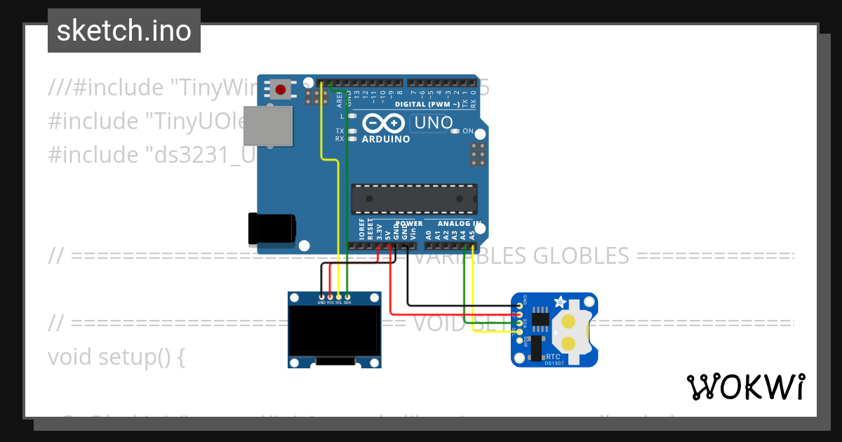TinyUOled Arduino UNO - Wokwi ESP32, STM32, Arduino Simulator
