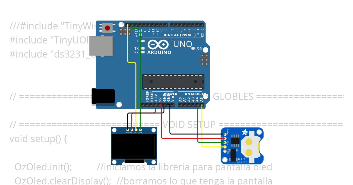 TinyUOled Arduino UNO simulation