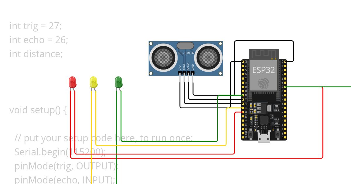 CYCLONE DISASTER using ultrasonic sensor simulation