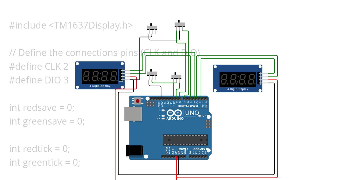 TM1637 simulation