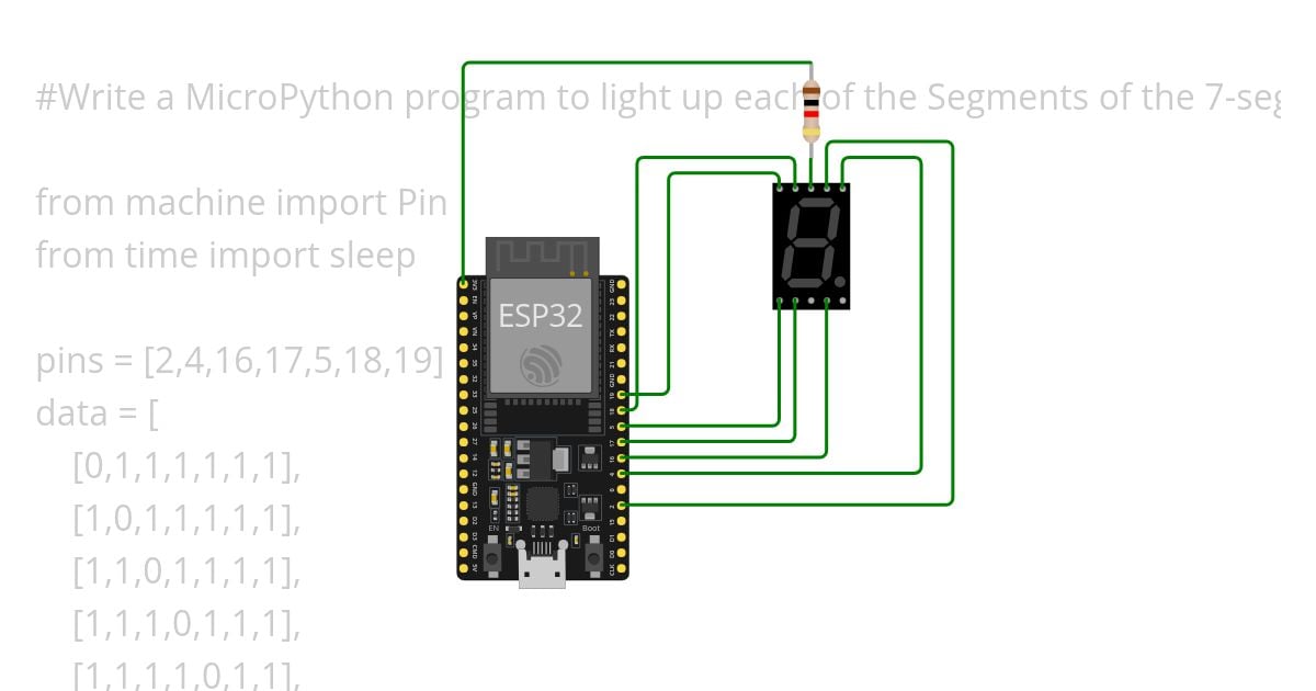 7 - segment Display MicroPython Copy simulation