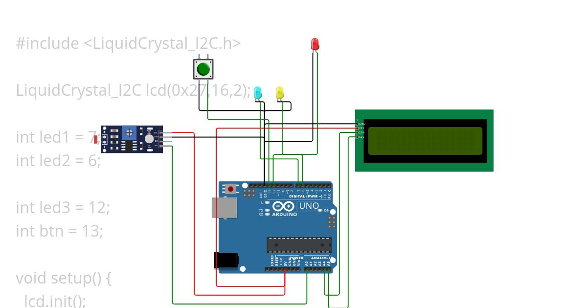 led,push,ldr,I2C simulation