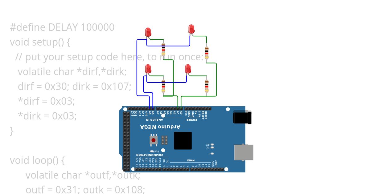 2x2 dot matrix simulation
