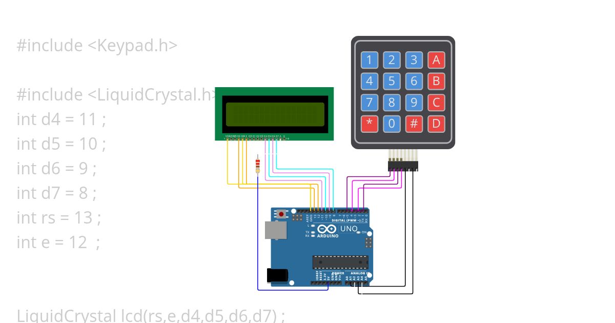 2: เพื่ออ่านค่าจาก Keypad และแสดงผลบน LCD simulation
