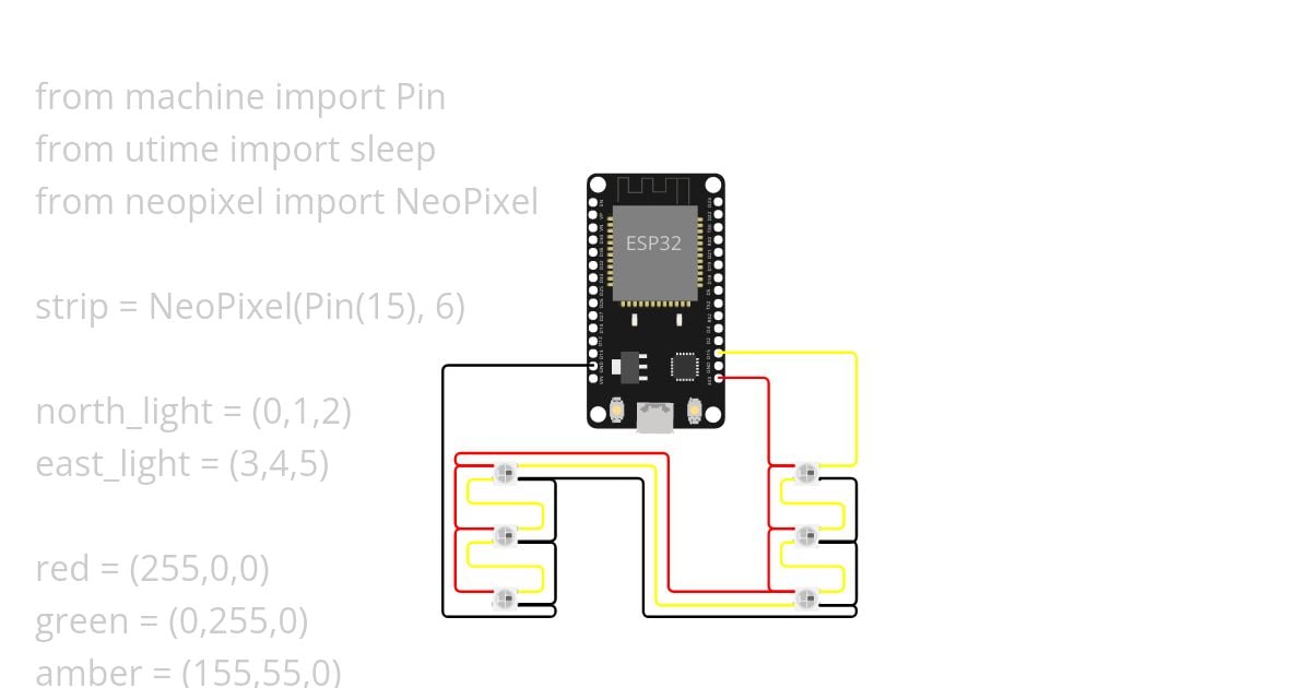 Neopixel traffic light simulation