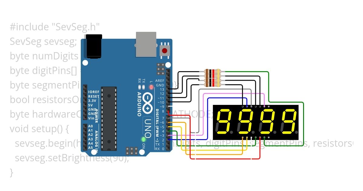 4digits 7 segment  simulation
