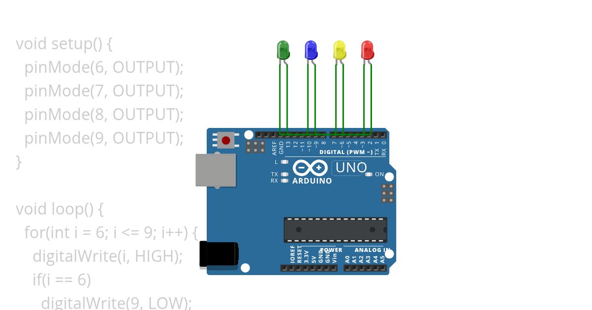 Running LED simulation