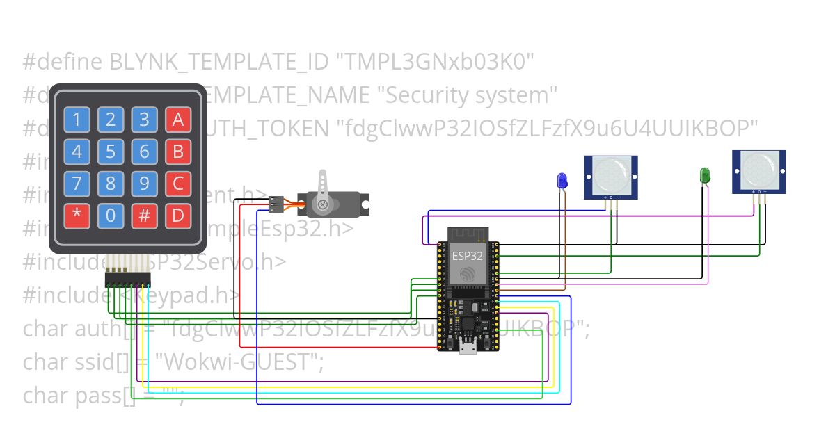Motion detector test and keypad door lock simulation