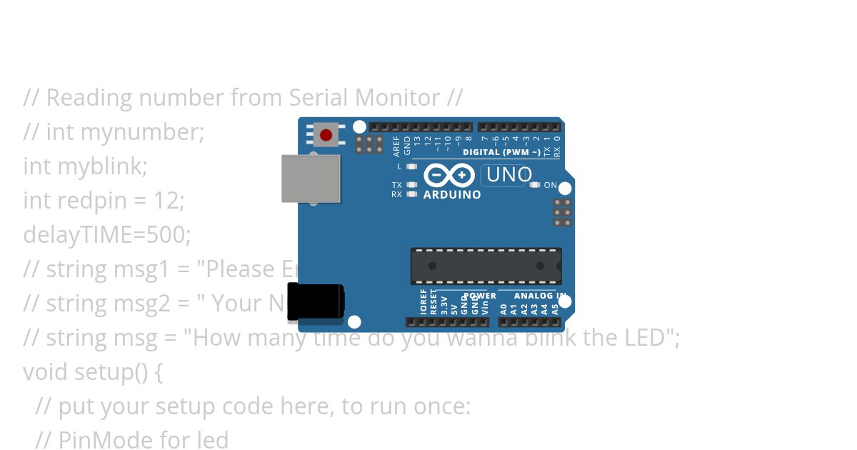Task : 16 Reading number from Serial Monitor simulation