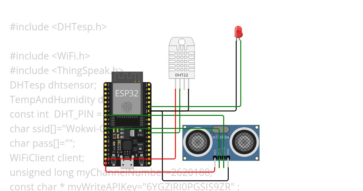DHT22 WITH ULTRASONIC  simulation