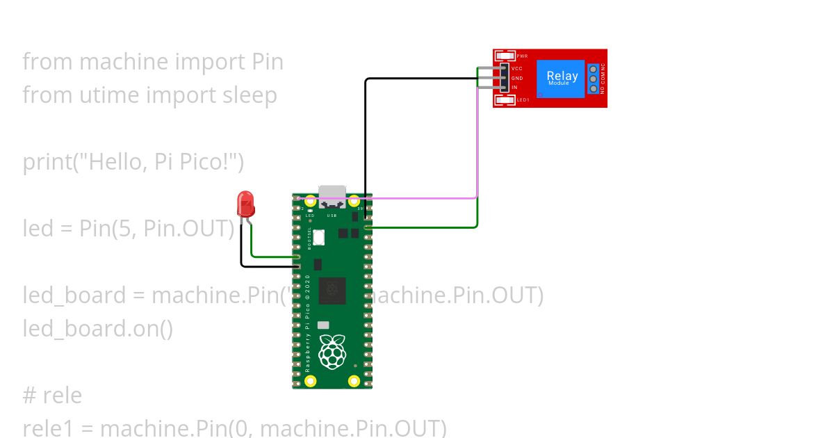 Relay LED test simulation