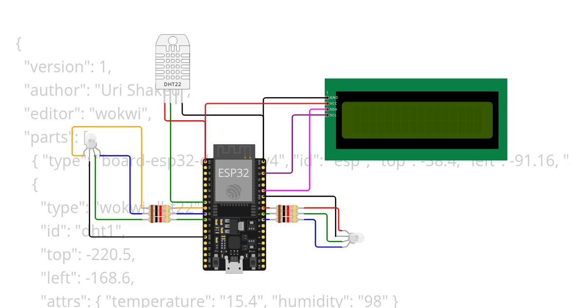 (ESP32) Monitor de temperatura y humedad Copy simulation