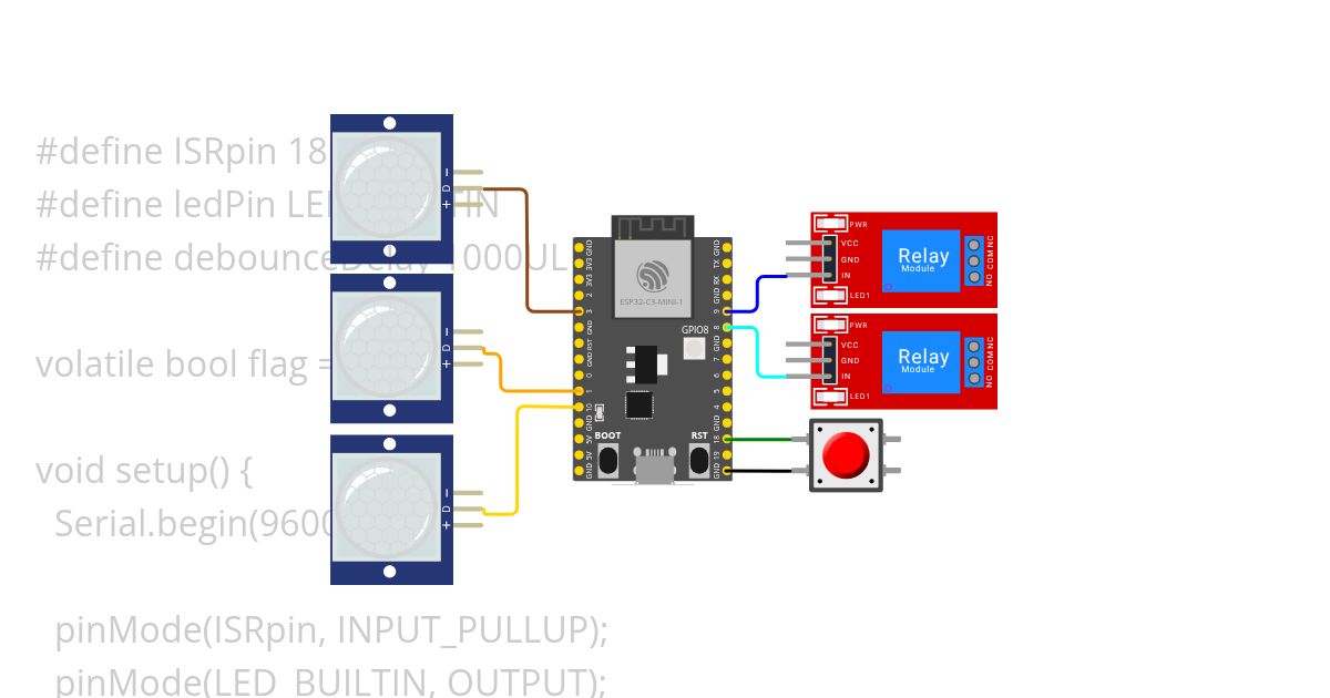 DoorBellPIR.ino simulation