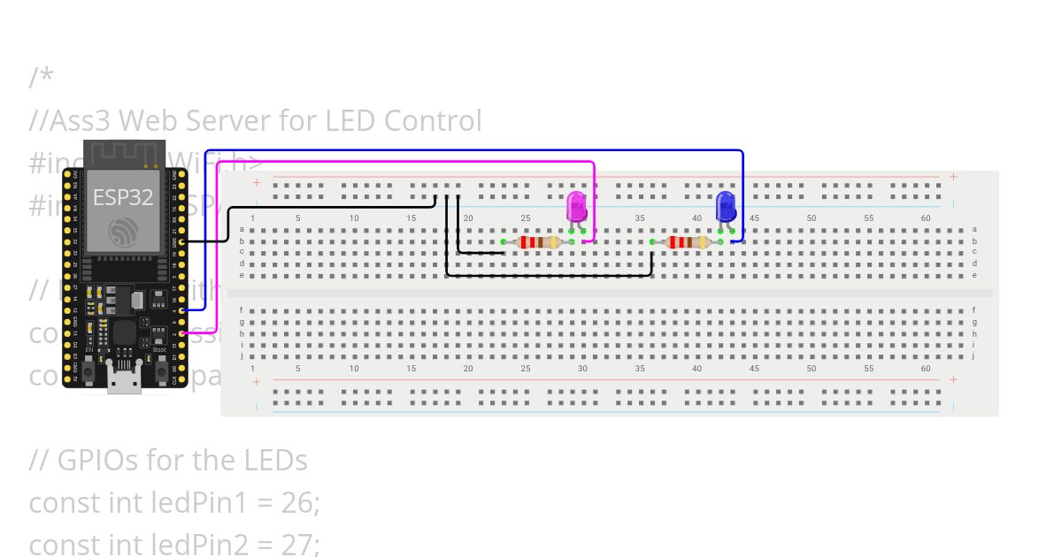 Web Server for LED Control simulation