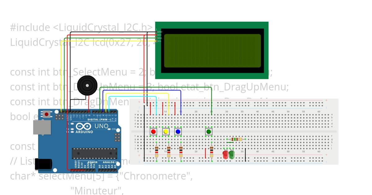 LCD I2C 20x4 Explore Menu(Work in progress) simulation