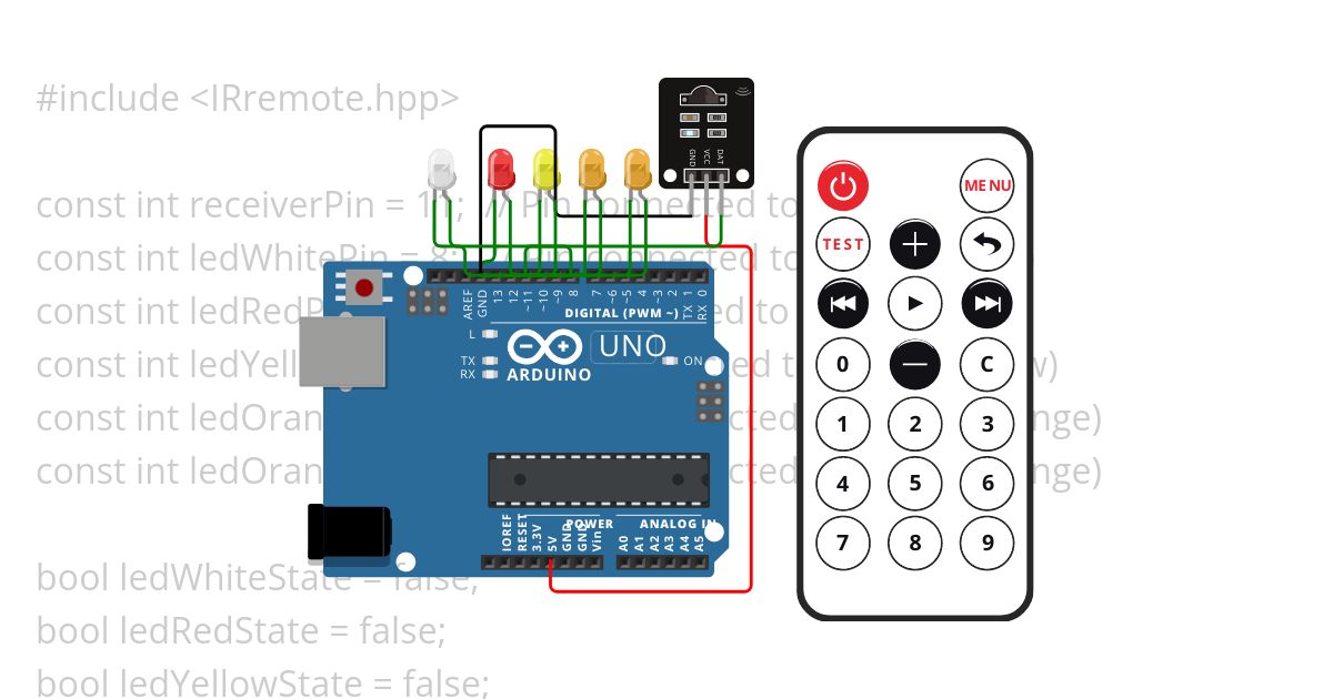 ir remote led control Copy simulation