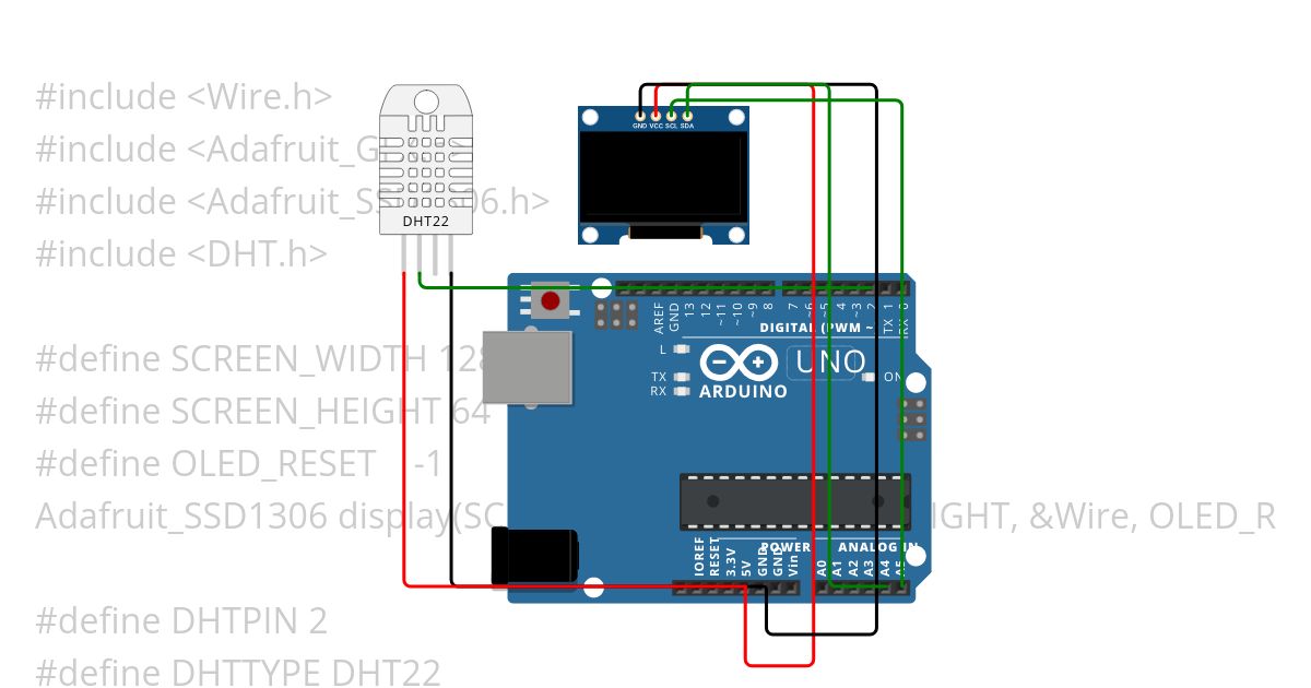 dht22 oled ssd simulation