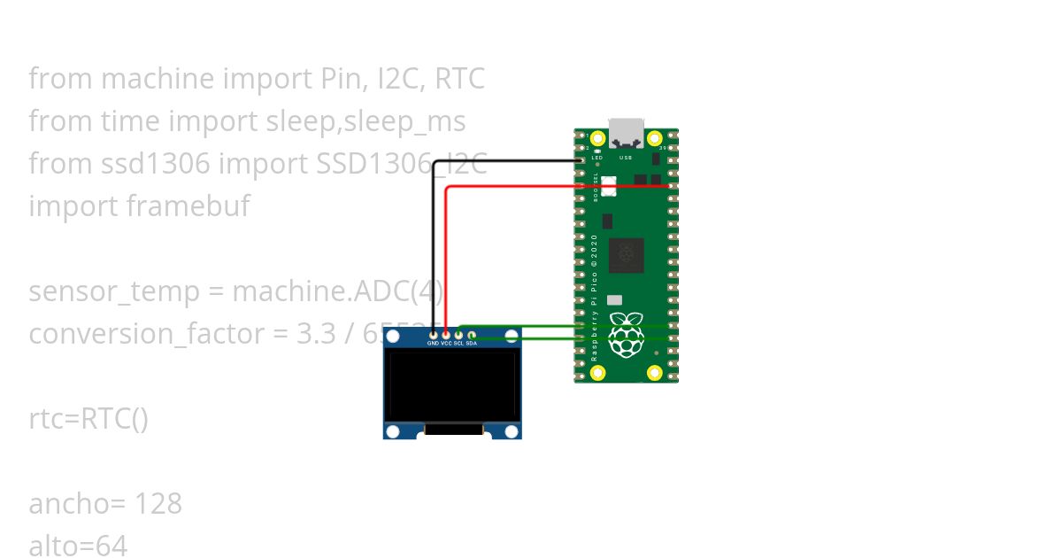 Medir temperatura sensor interno OLED Grisel simulation