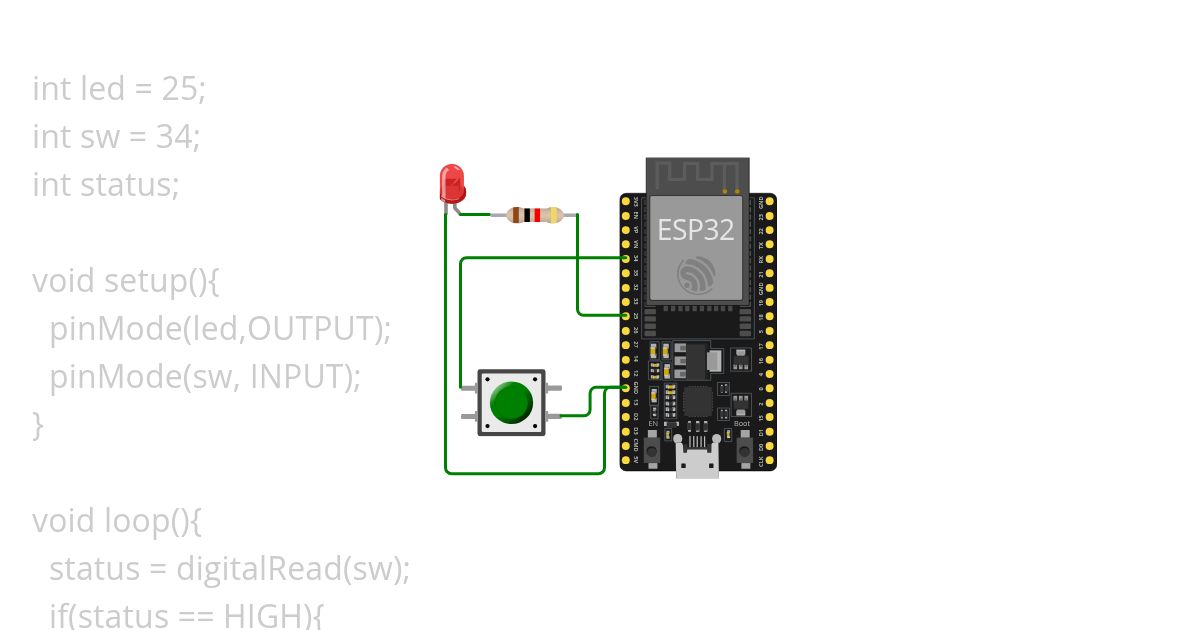ESP32 Push Button simulation