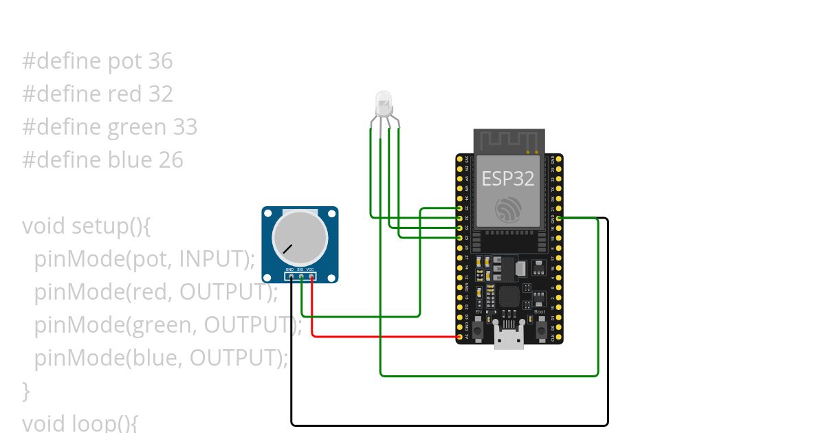 pot led rgb esp32 simulation