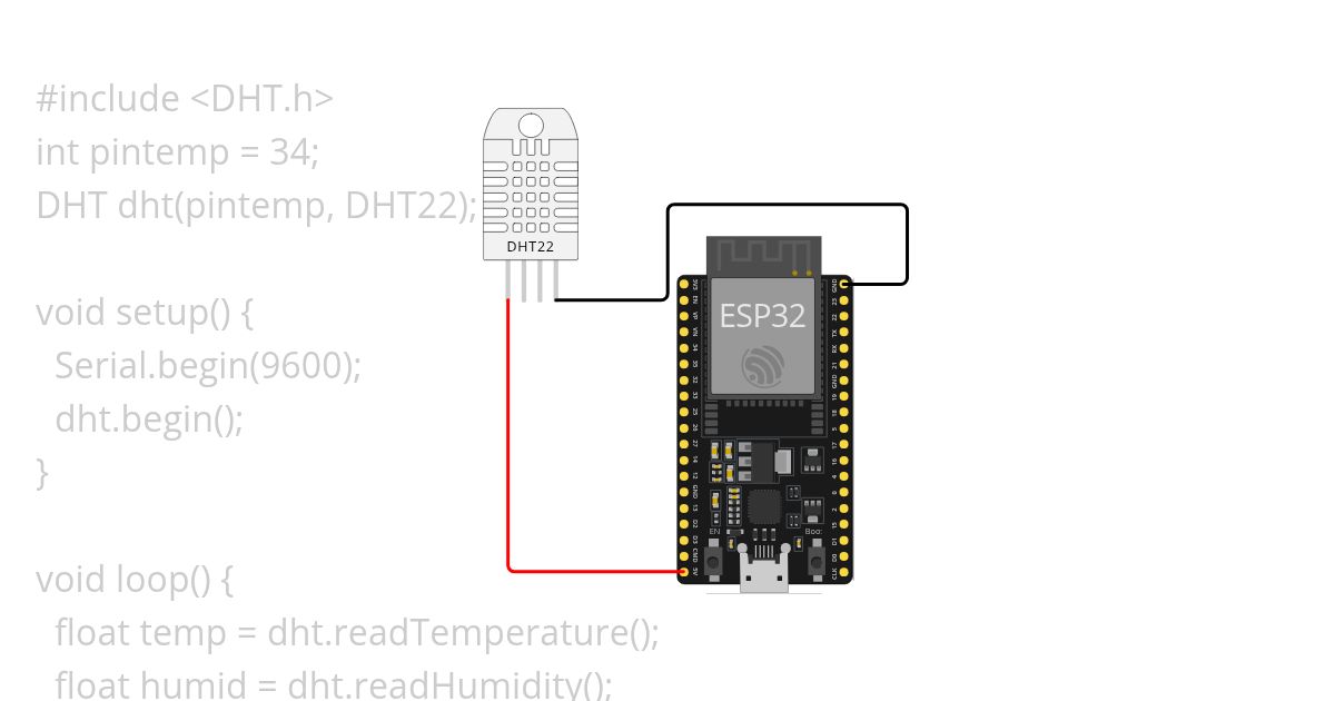 dht22 esp32 simulation