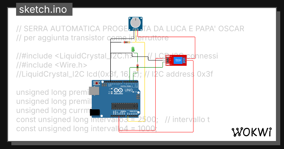sensore umidità terreno con pompa - Wokwi ESP32, STM32, Arduino Simulator